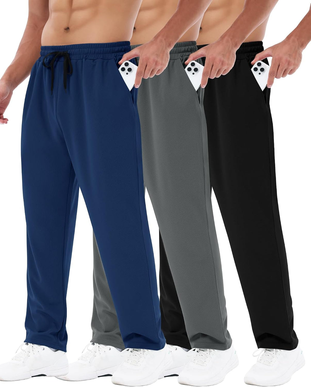 3 Pack Mens Sweatpants with Pockets