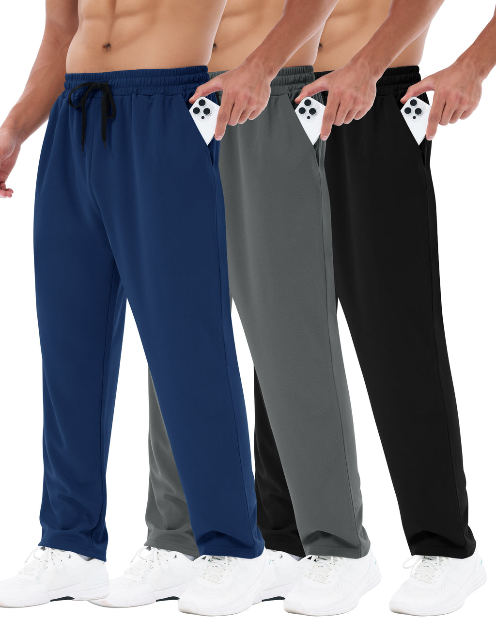 3 Pack Mens Sweatpants with Pockets