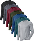 7 Pack Long Sleeve Shirts for Men Quick Dry UV Sun Protection Gym T-Shirts