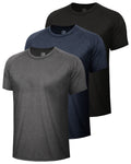 3 Pack Workout Mens Shirts Gym Quick Dry Moisture Wicking T Shirts (S-6XL)