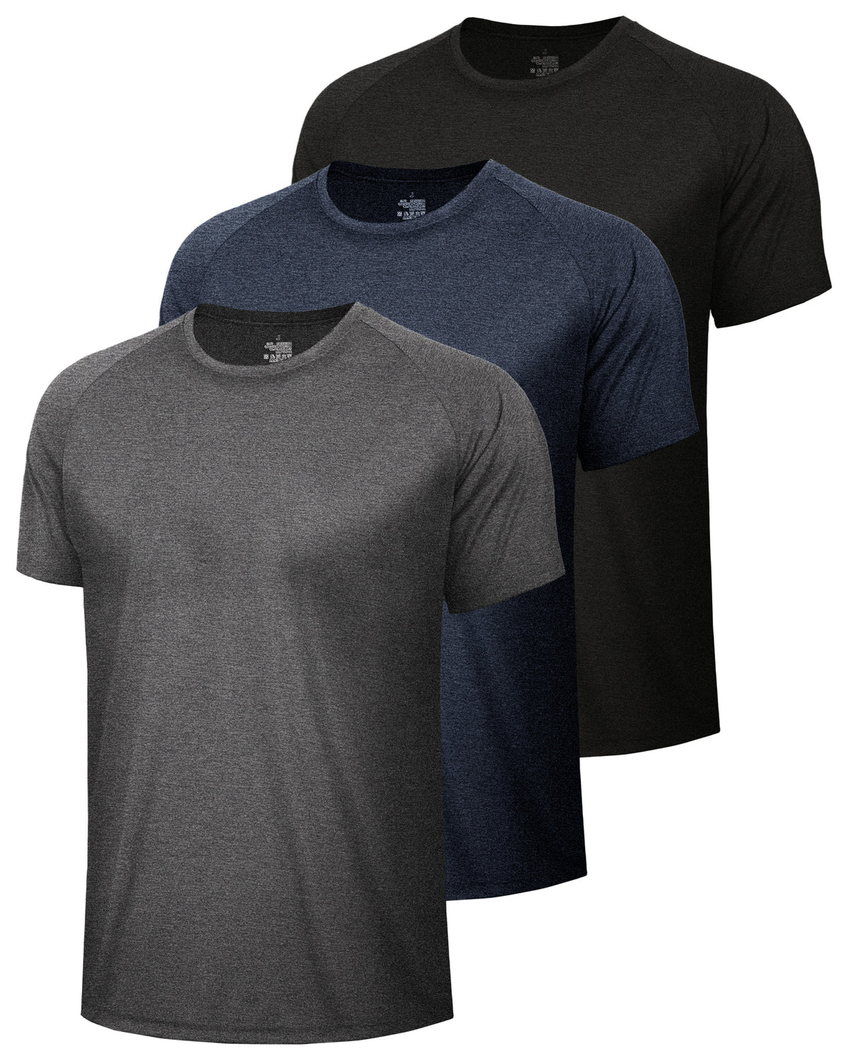 3 Pack Workout Mens Shirts Gym Quick Dry Moisture Wicking T Shirts (S-6XL)