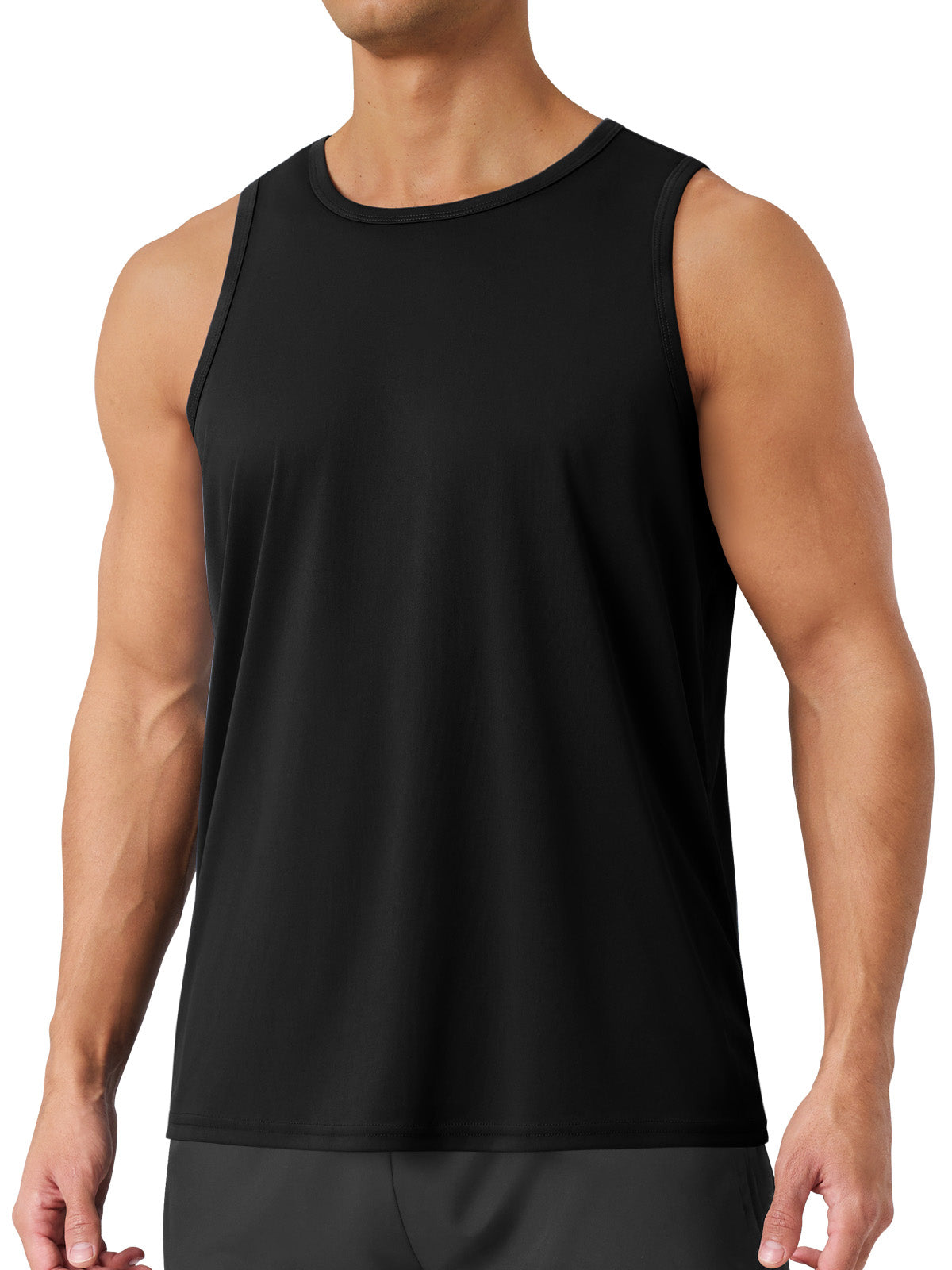 Tank Tops Men - Summer Black Quick Dry Moisture Wicking Muscle Sleeveless Shirts